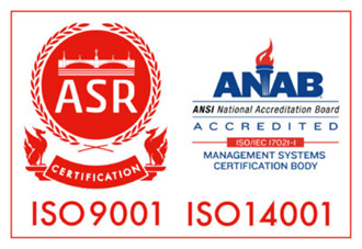 ロゴ：品質（ISO9001）・環境（ISO14001）認証マーク